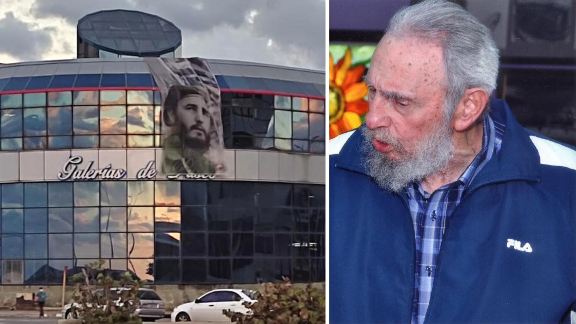 Imagen gigante de Fidel Castro en tienda MLC