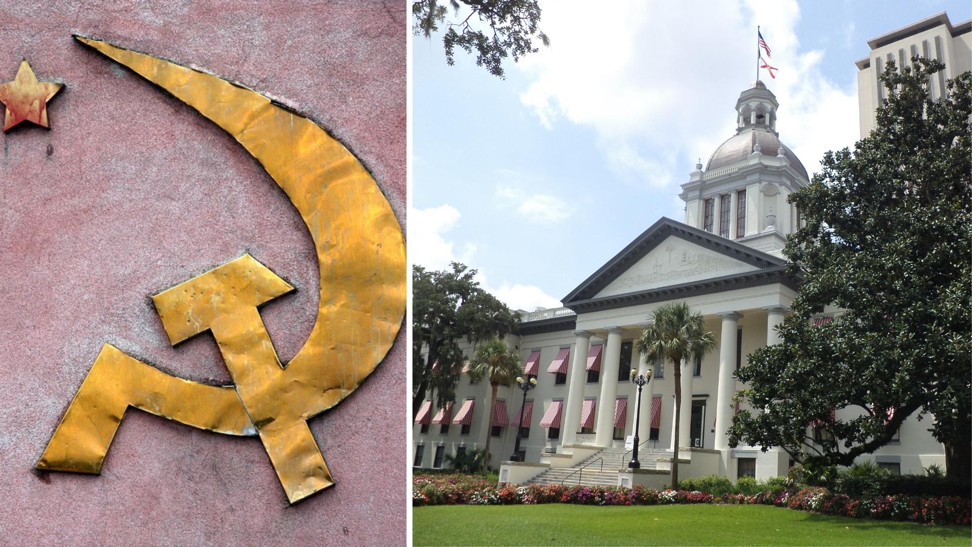 Símbolo comunista y capitolio de Florida. Fotomontaje: ADN Cuba