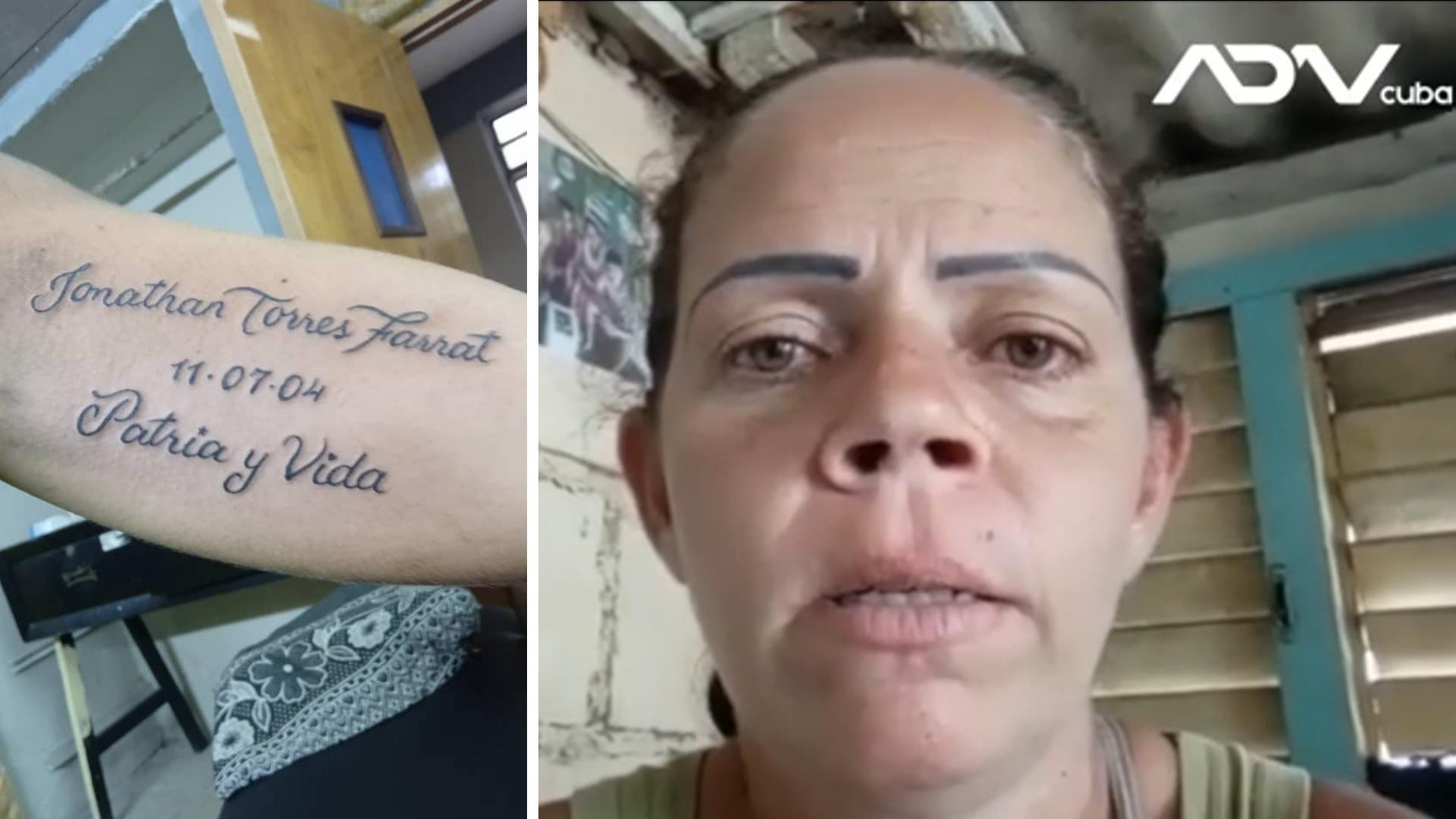 Madre de menor preso se tatúa Patria y Vida