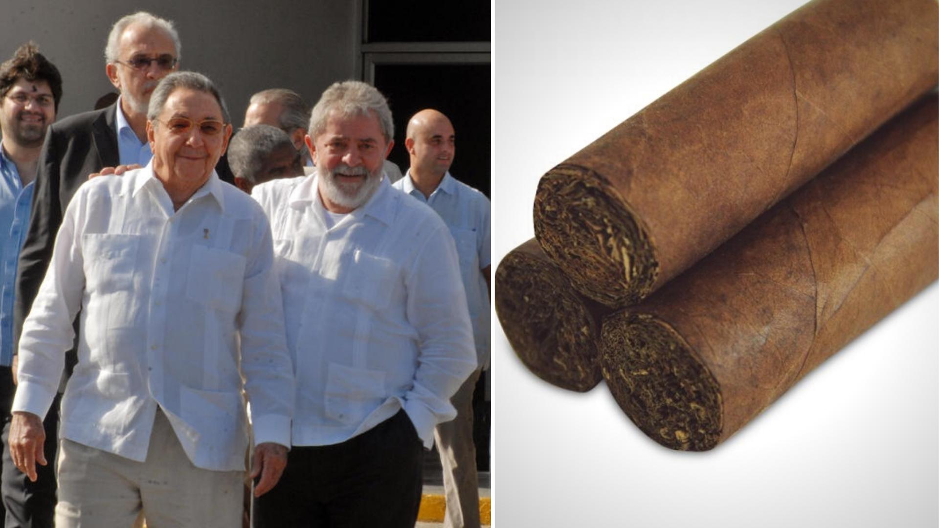 Raúl Castro, Lula y cigarros cubanos