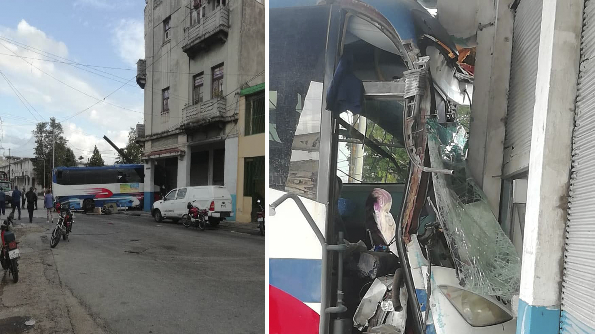Ómnibus Yutong impacta contra edificio en La Habana