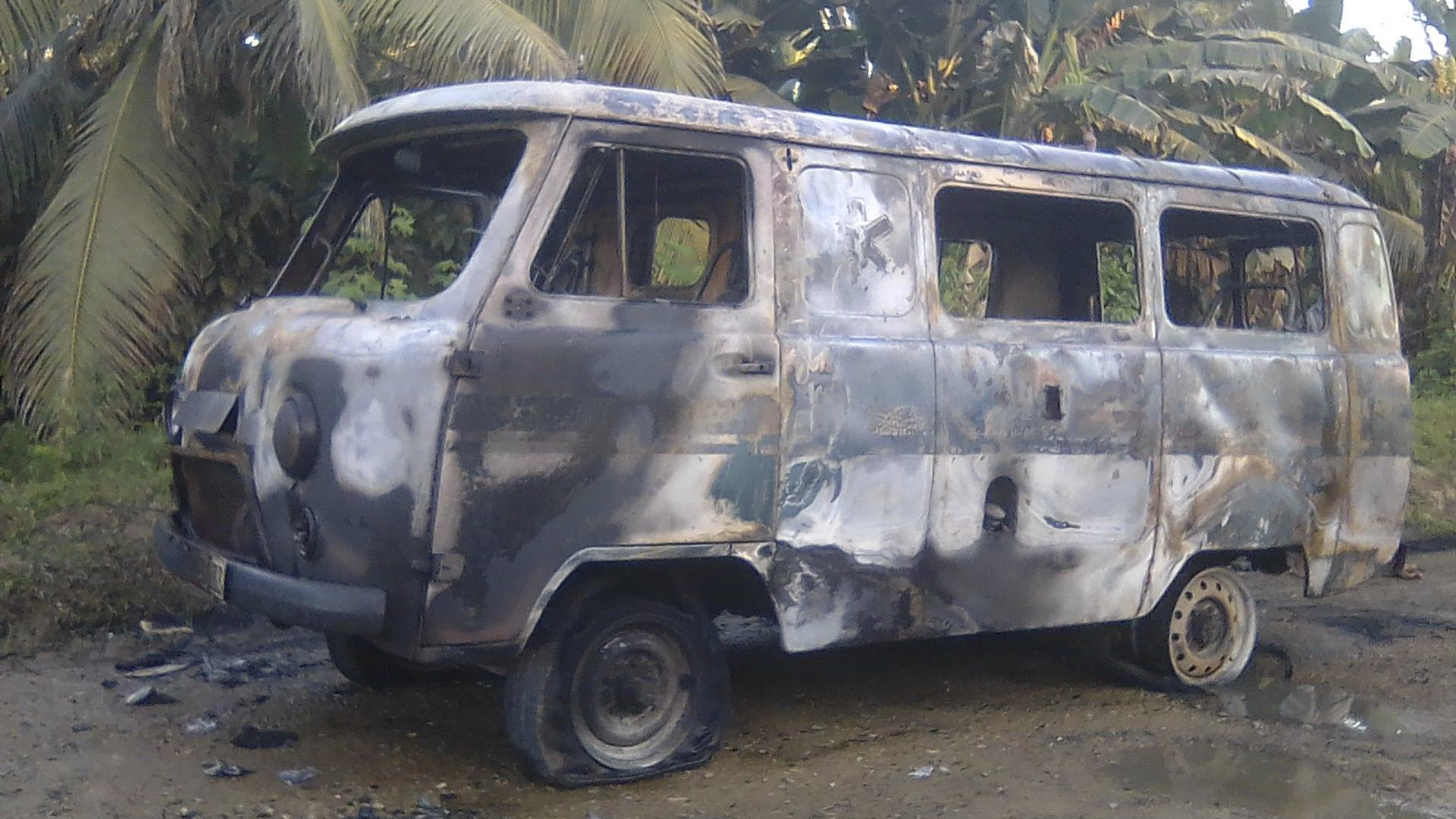 Ambulancia se incendia en Baracoa, Cuba