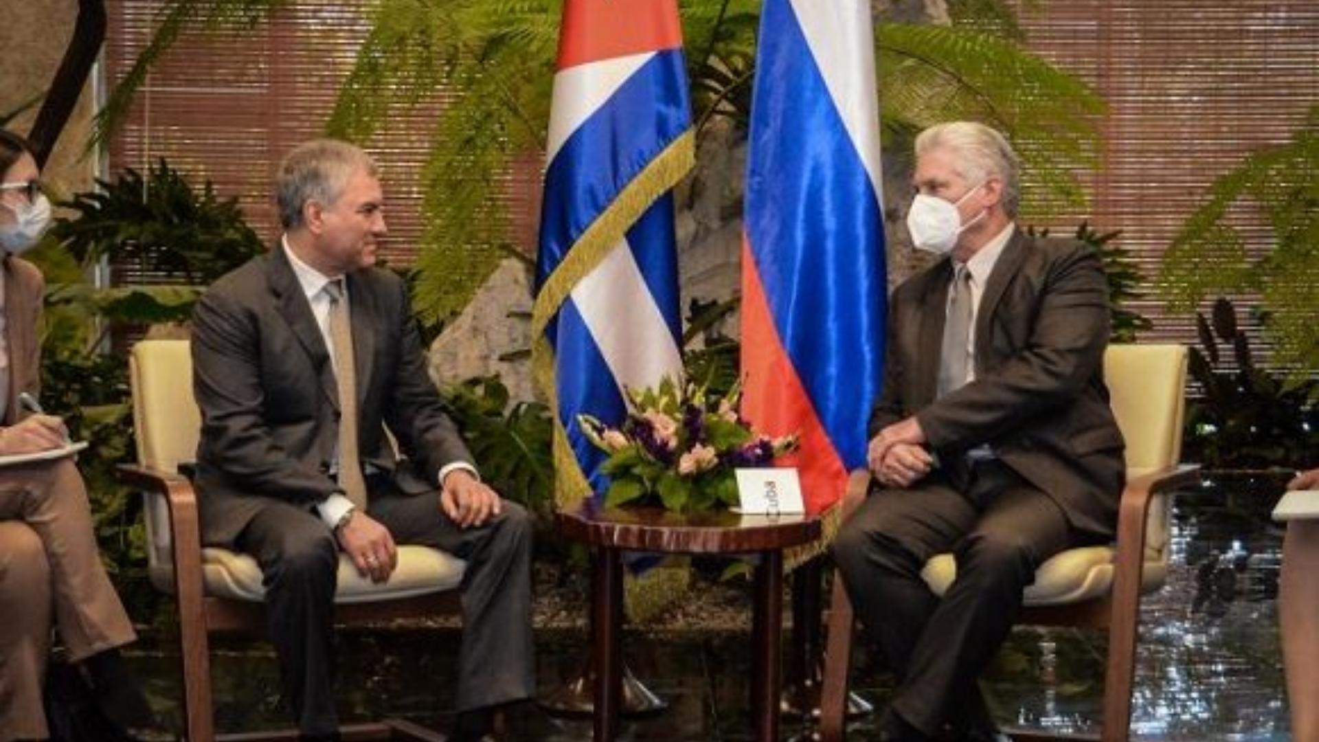 Miguel Díaz-Canel sostuvo un encuentro con Viacheslav Volodin, presidente de la Duma de Rusia (Cubadebate)