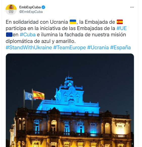 Tuit de la Embajada española.