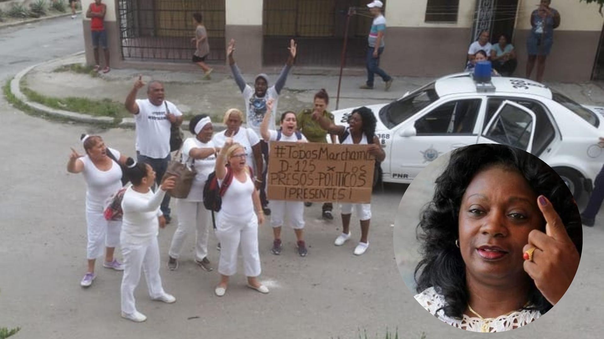 Berta Soler y Damas de Blanco protestan en calles. Fotomontaje: ADN Cuba