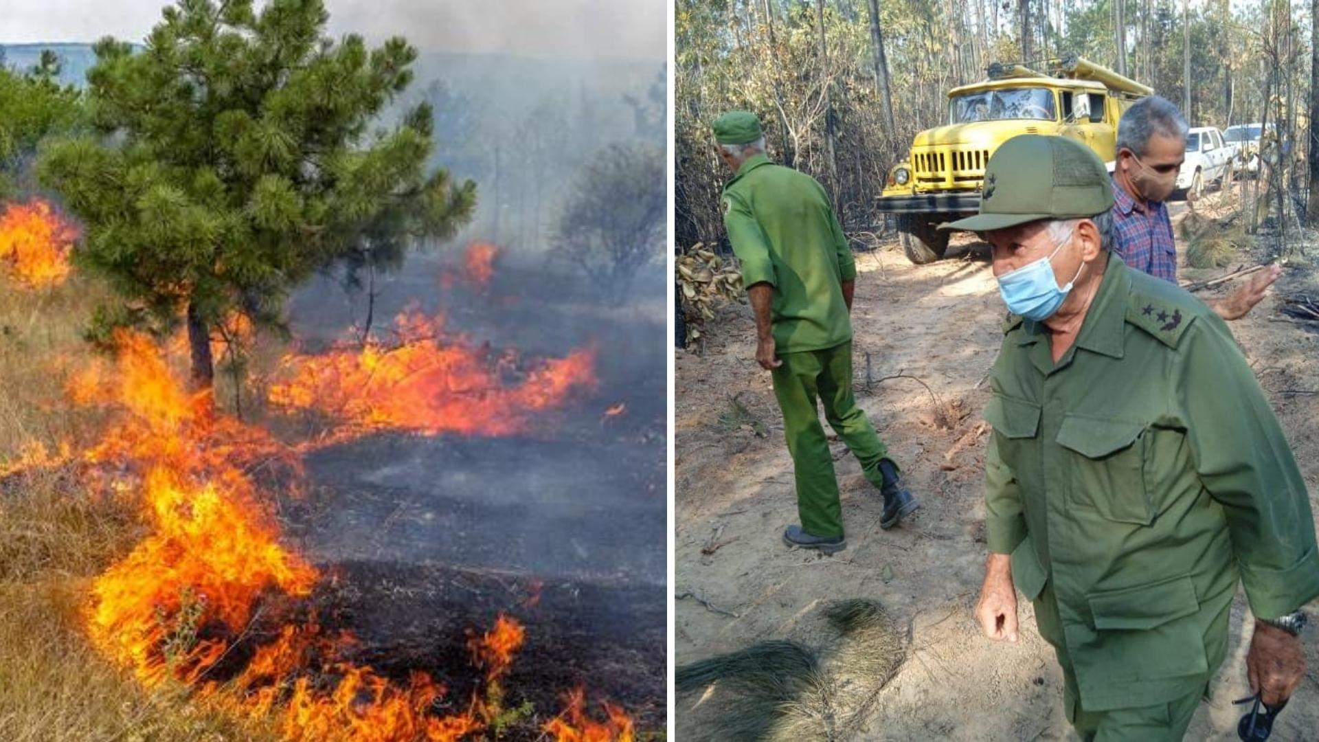 Gran incendio forestal está “sin control”. Collage: ADN Cuba