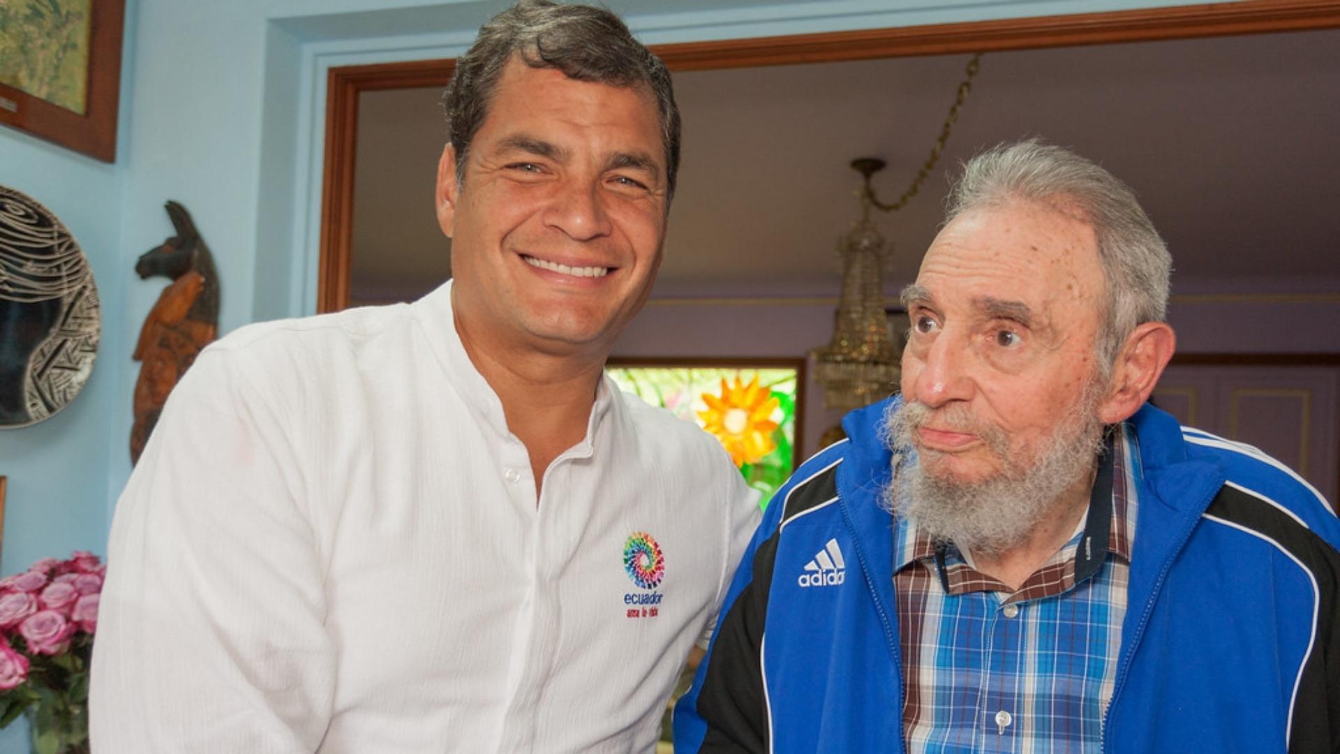 Rafael Correa en La Habana con exdictador Fidel Castro. Foto: Cubadebate