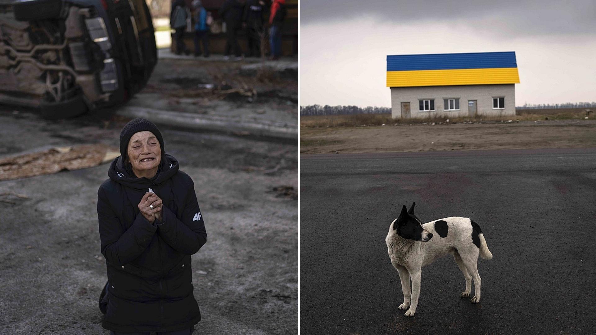 Imágenes de la guerra en Ucrania captadas por Rodrigo Abd. Fotomontaje: ADN Cuba/ AP