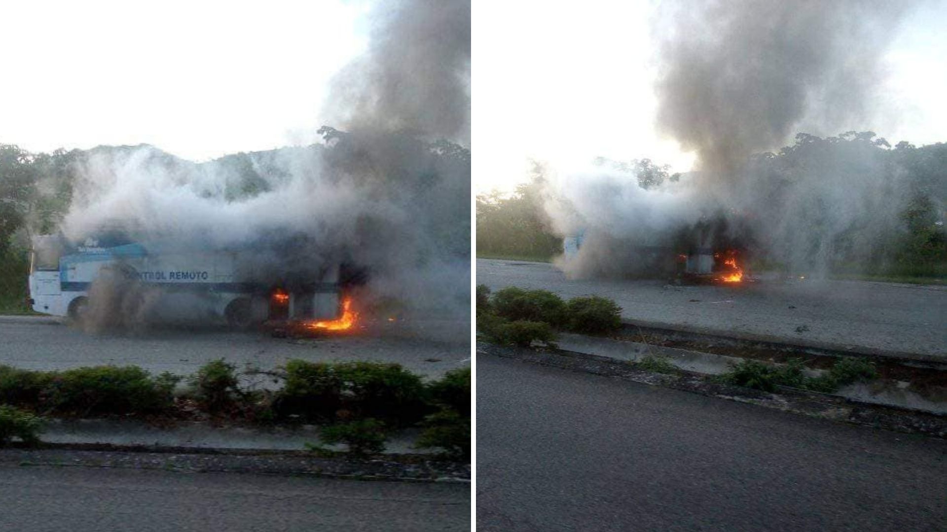 Según confirmó el periodista Orlando Amaro Álvarez en Facebook, el autobús se incendió este miércoles en el tramo Boniato- El Cristo de la autopista en Santiago de Cuba