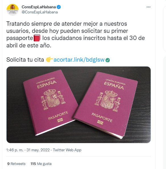 Publicación del Consulado español.