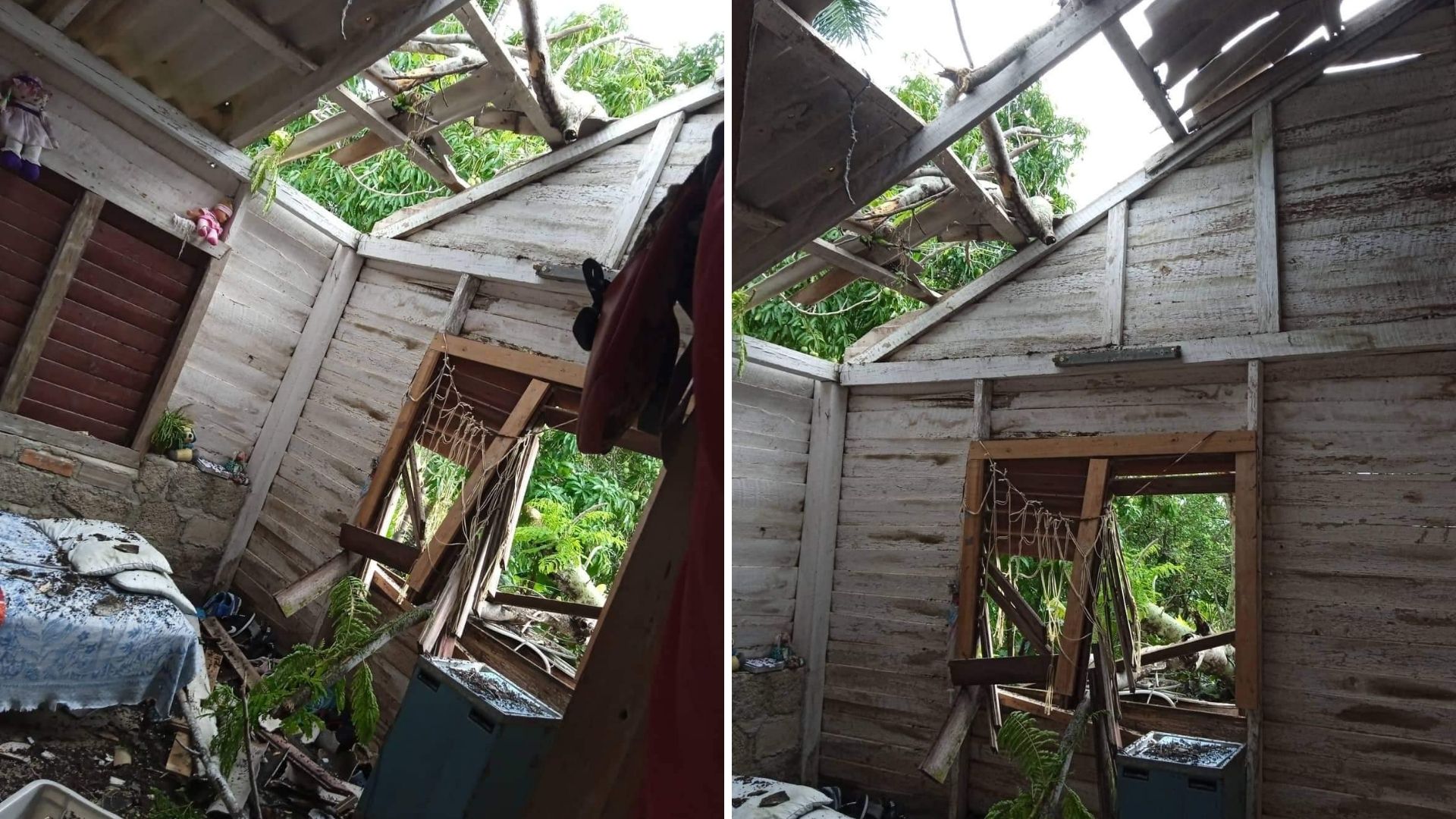 Cruz publicó imágenes de la vivienda que quedó totalmente destruida.