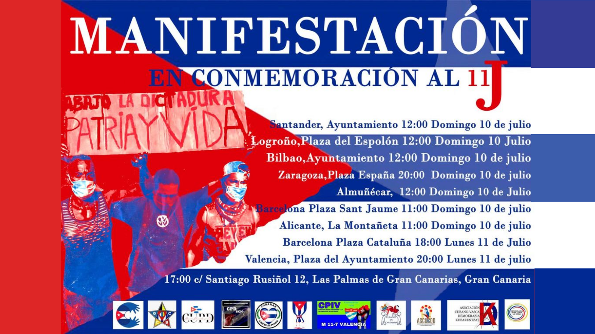  Diáspora cubana en España convoca a celebrar el 11J