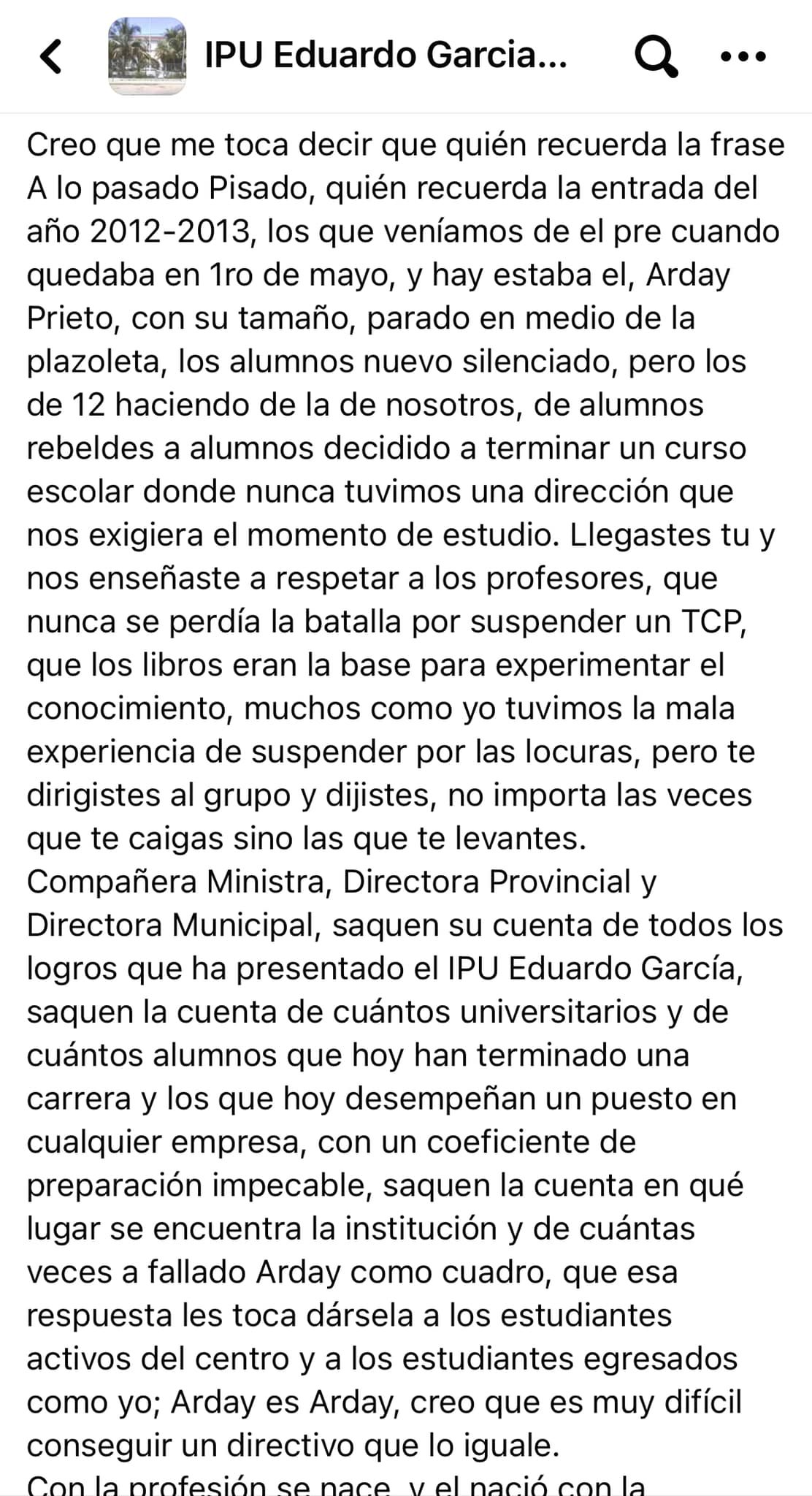 Muestras de apoyo a Prieto González tras la expulsión. Tomado de La Kinkalla TV/Facebook