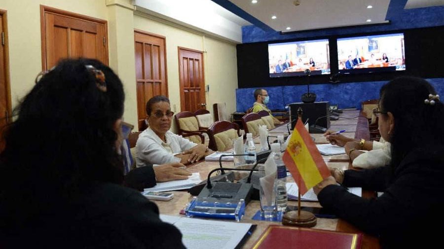 Encuentro virtual entre Fiscalías de Cuba y España. Foto: FGR de Cuba