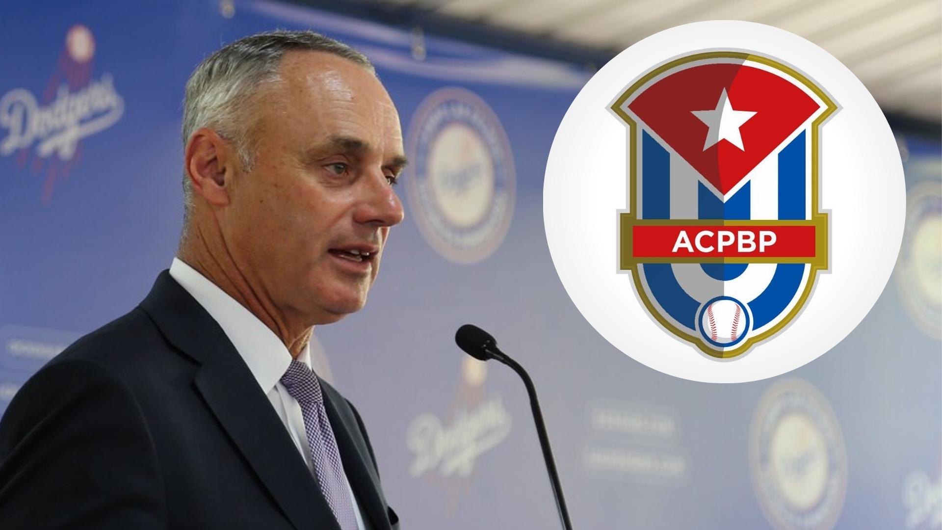 Peloteros cubanos profesionales critican a Comisionado MLB. Fotomontaje: ADN Cuba
