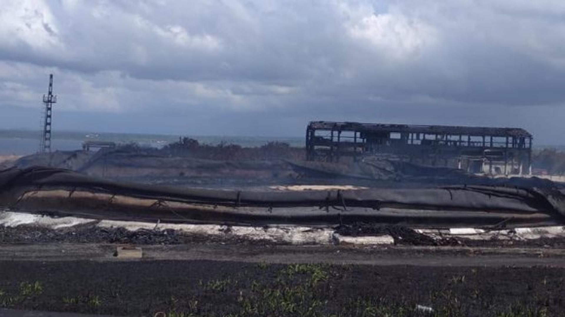 Zona del incendio en Matanzas. Foto: Cubadebate