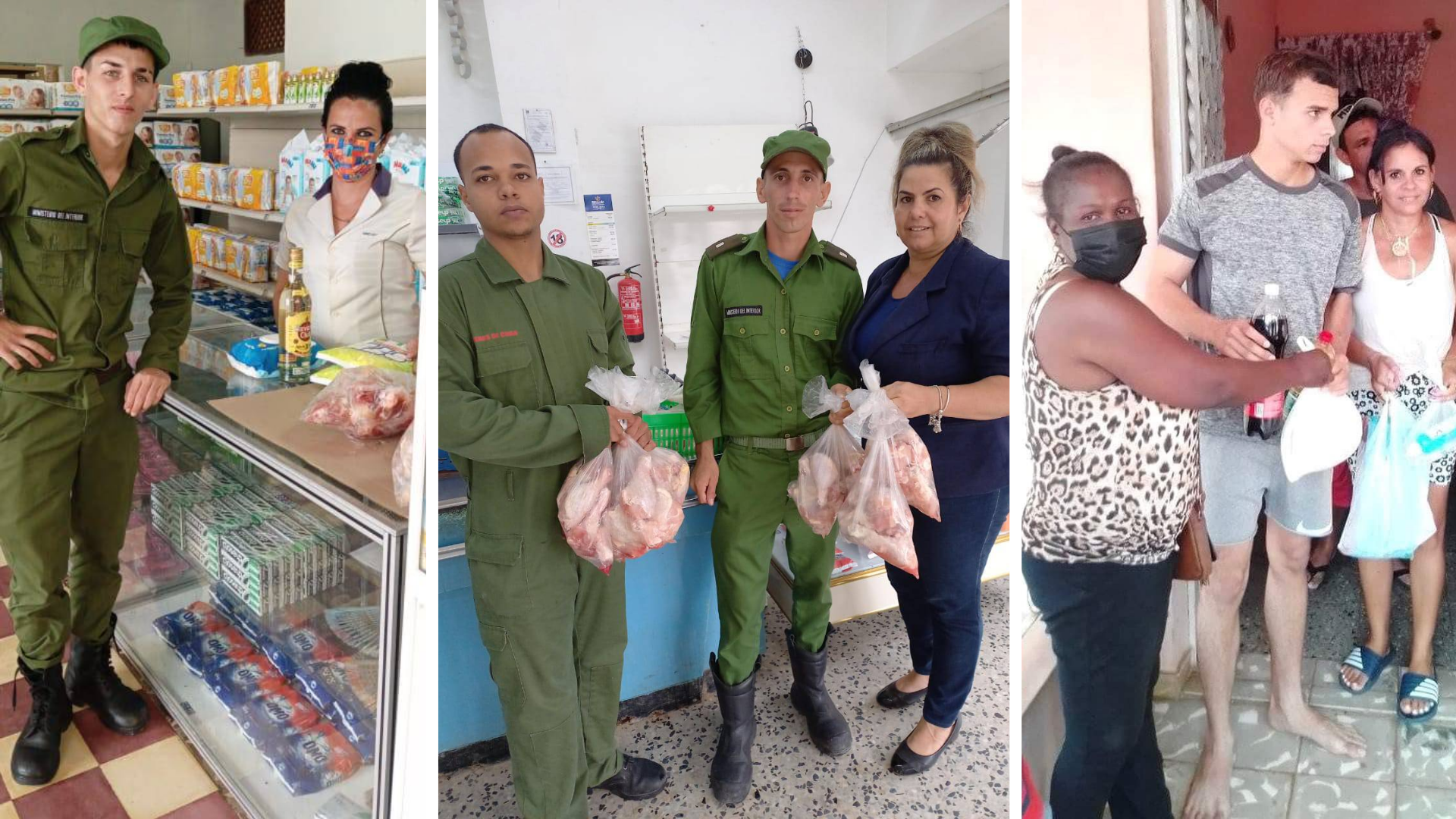 Dos paquetes de pollo y una bolsa de aseo: el pago del régimen a quienes arriesgan la vida