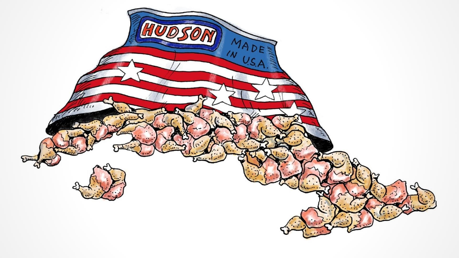 Ilustración de pollo de Estados Unidos en Cuba