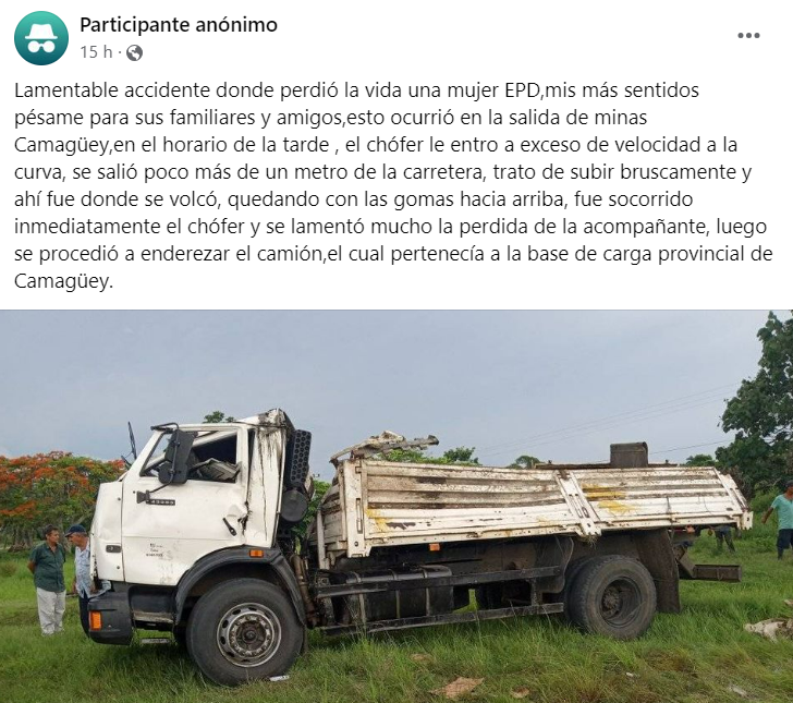 Captura de pantalla de grupo sobre accidentes