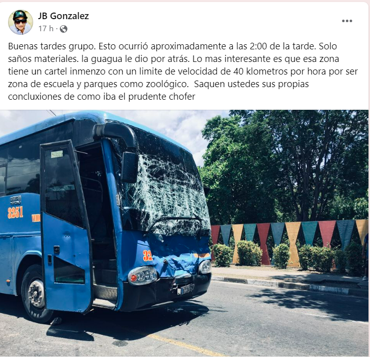 Captura de pantalla de grupo sobre accidentes