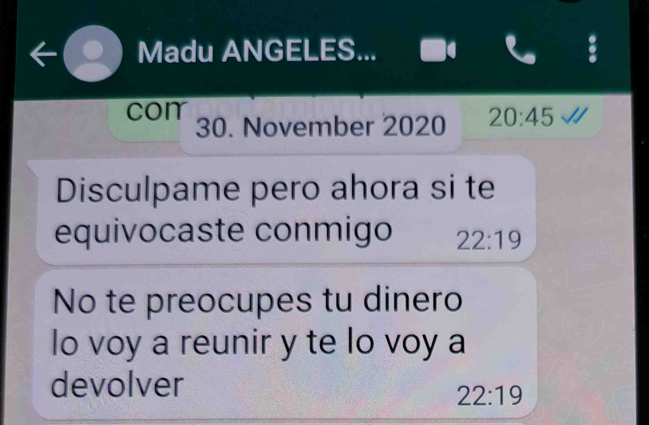 Mensaje de WhatsApp