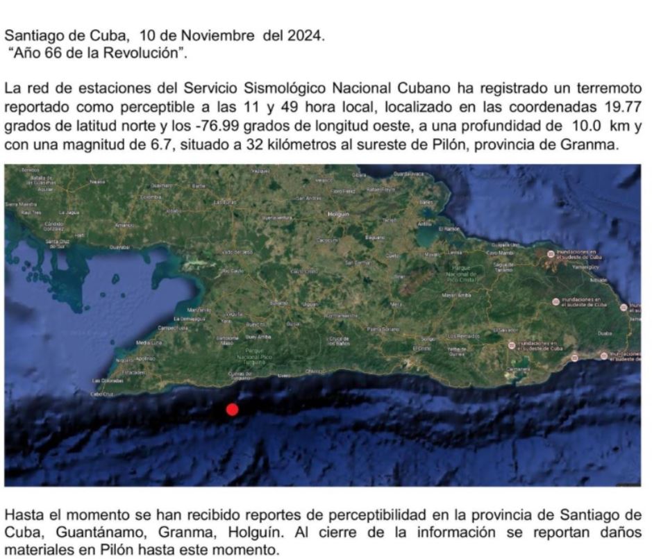 Terremoto en Cuba