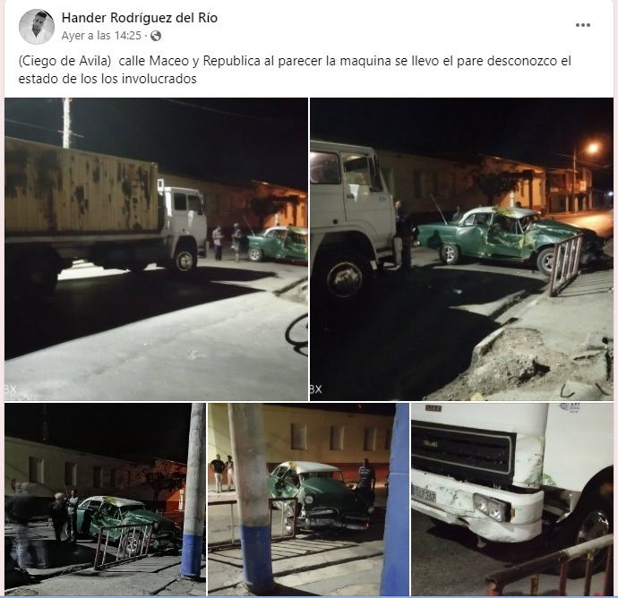 Captura de pantalla de grupo sobre accidentes