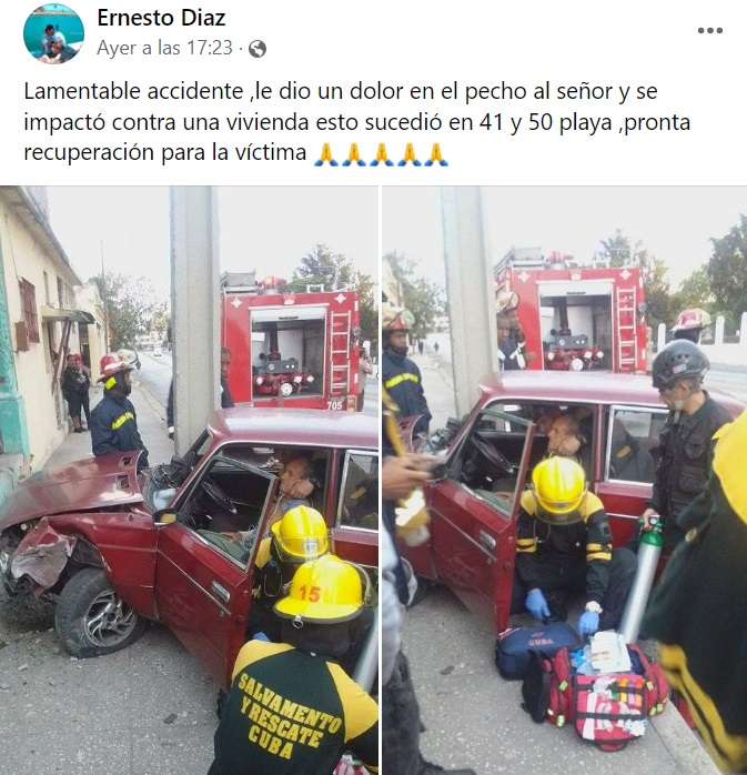 Captura de pantalla de grupo sobre accidentes