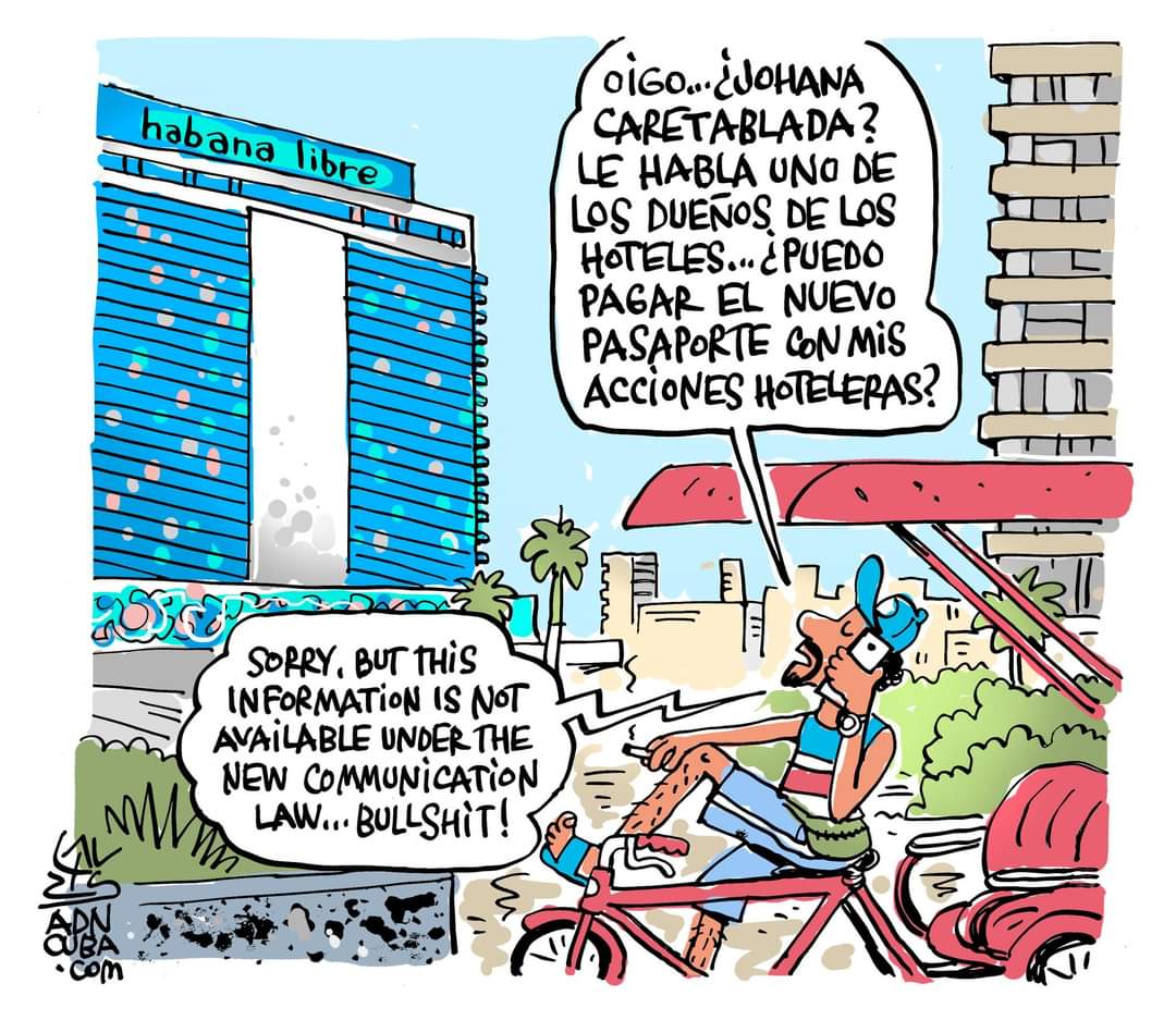 Hoteles en Cuba, caricatura