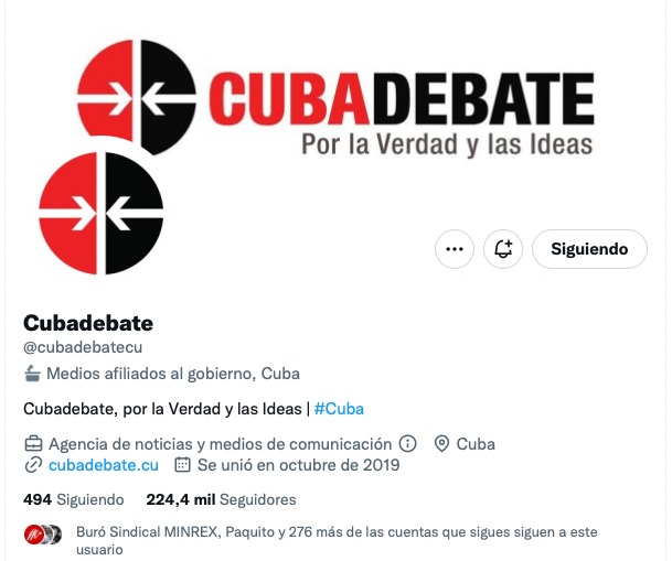 Cubadebate ya aparece como medio afiliado al Gobierno