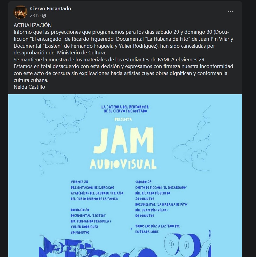 Anuncio de Censura El Ciervo Encantado