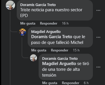 Comentarios en redes sociales.