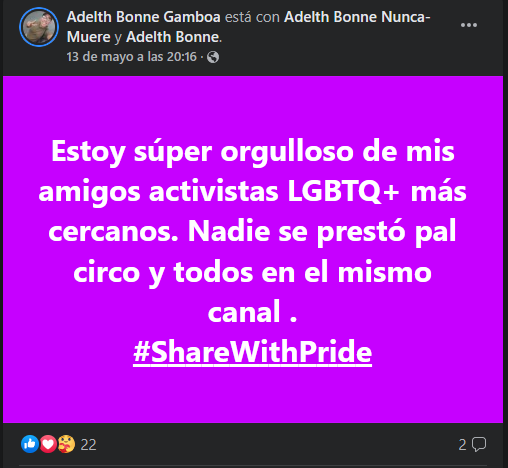 Publicación en Facebook sobre convocatoria