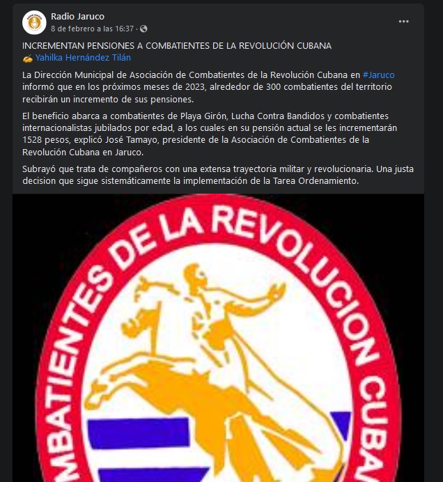 Incremento sueldo excombatientes