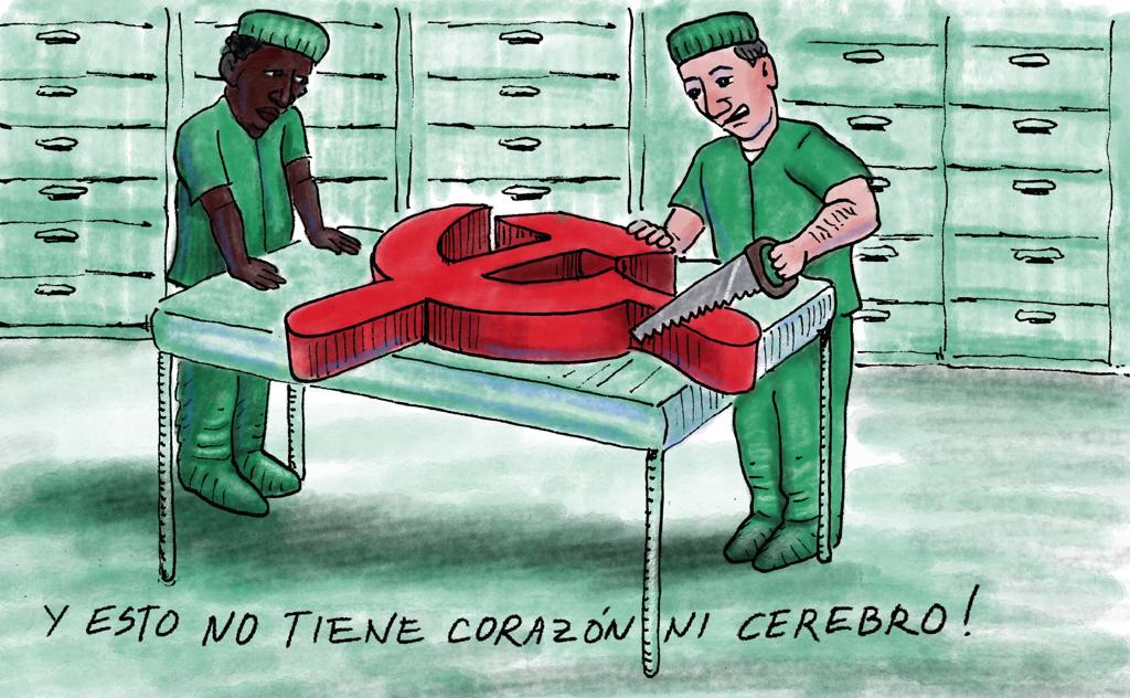Ilustración de Tejuca sobre Humberto López