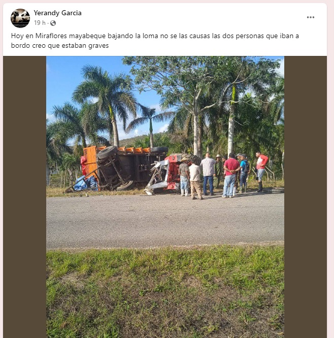 Accidente en Miraflores, Mayabeque