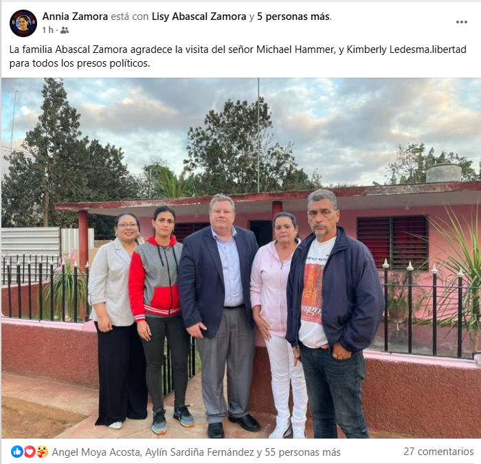 Hammer también se reunió con la familia Abascal Zamora.