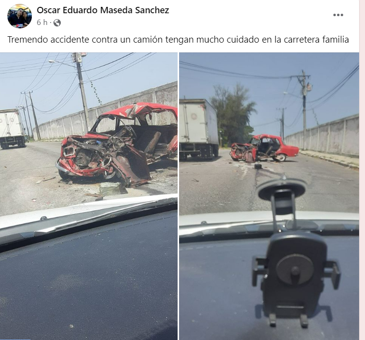 Captura de pantalla de grupo sobre accidentes