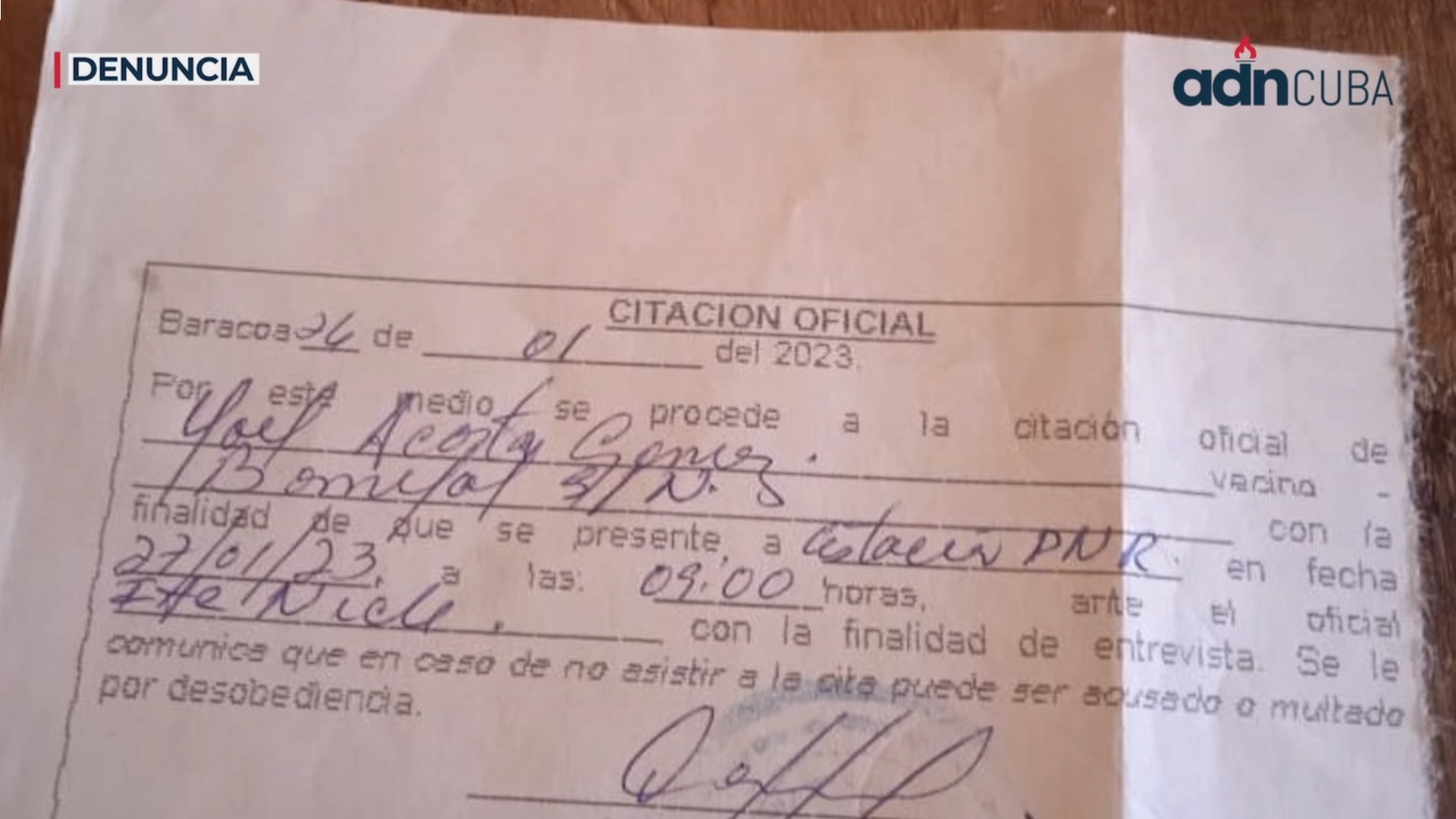 Citación Acosta Gámes