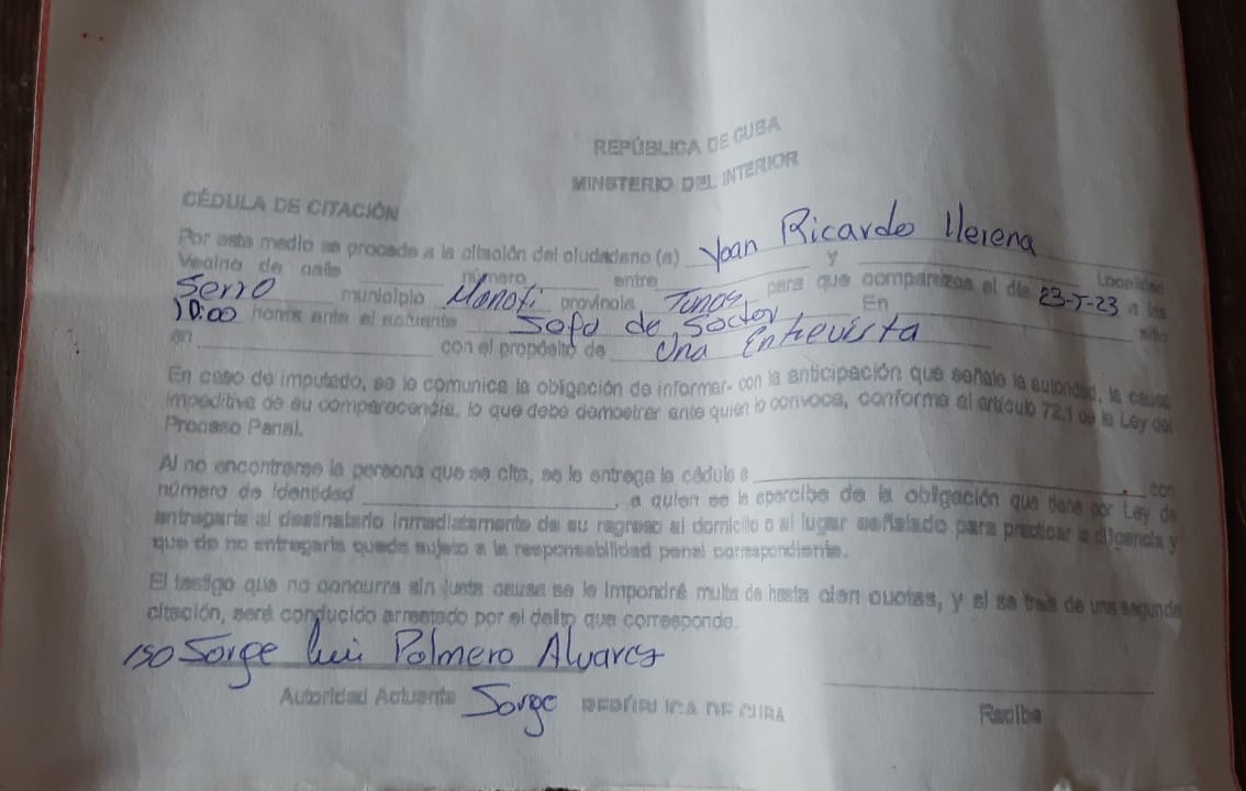 Citación a interrogatorio