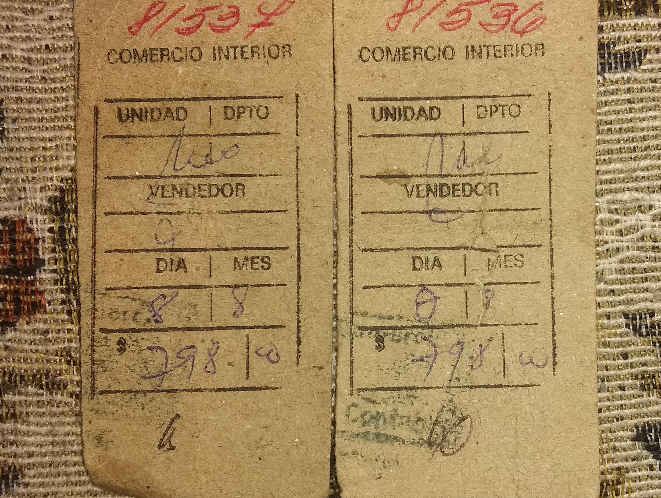 Conprobantes de compra del cemento de la esposa e hijo de Frank Dueñas Barbón. /Foto: Cortesía