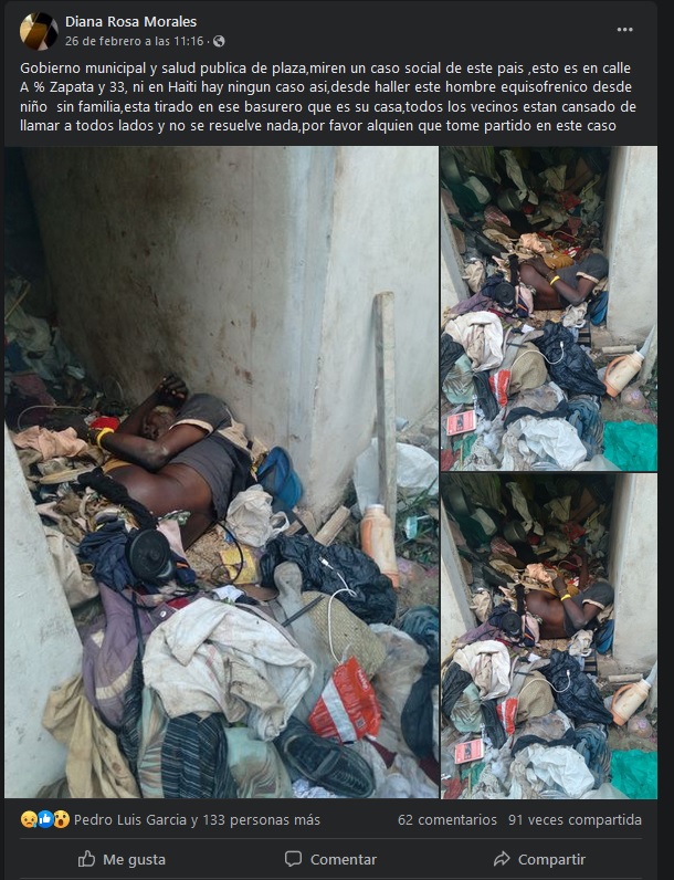 Post de cubano abandonado en Plaza