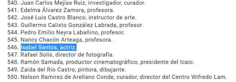 Firma de Isabel Santos