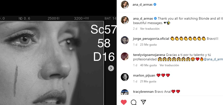 Reacción de Perugorría a filme de Ana de Armas