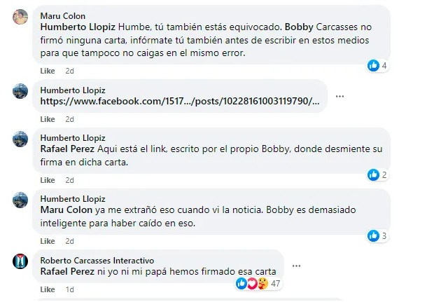 Roberto desmiente al régimen