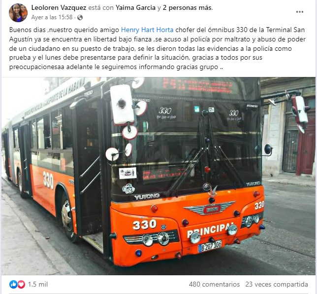 Captura de pantalla de grupo de chóferes