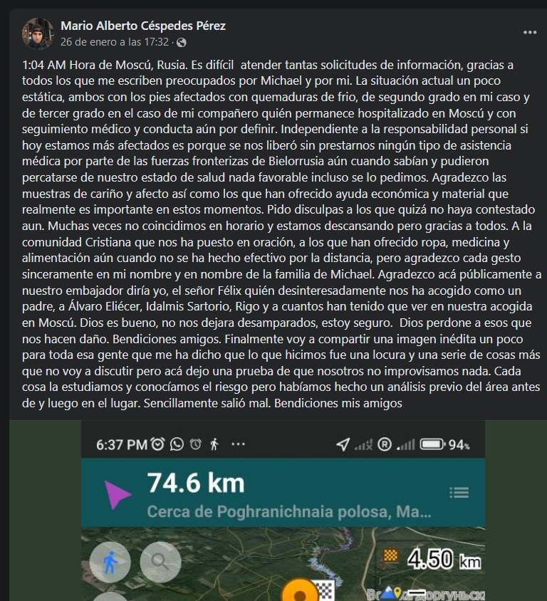 Post de cubano BIelorrusia