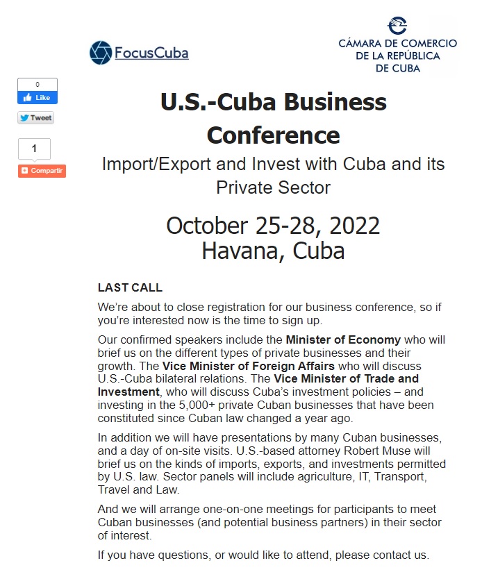 Conferencia de Negocios EEUU Cuba