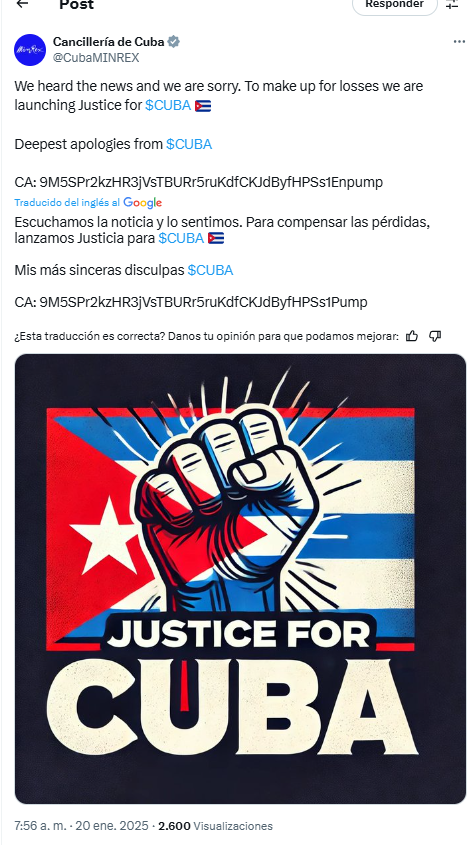 Una de las publicaciones en X.