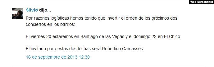 Publicación de Silvio Rodríguez 